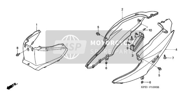 Honda SES150 2003 Cubierta del cuerpo 1 para un 2003 Honda SES150